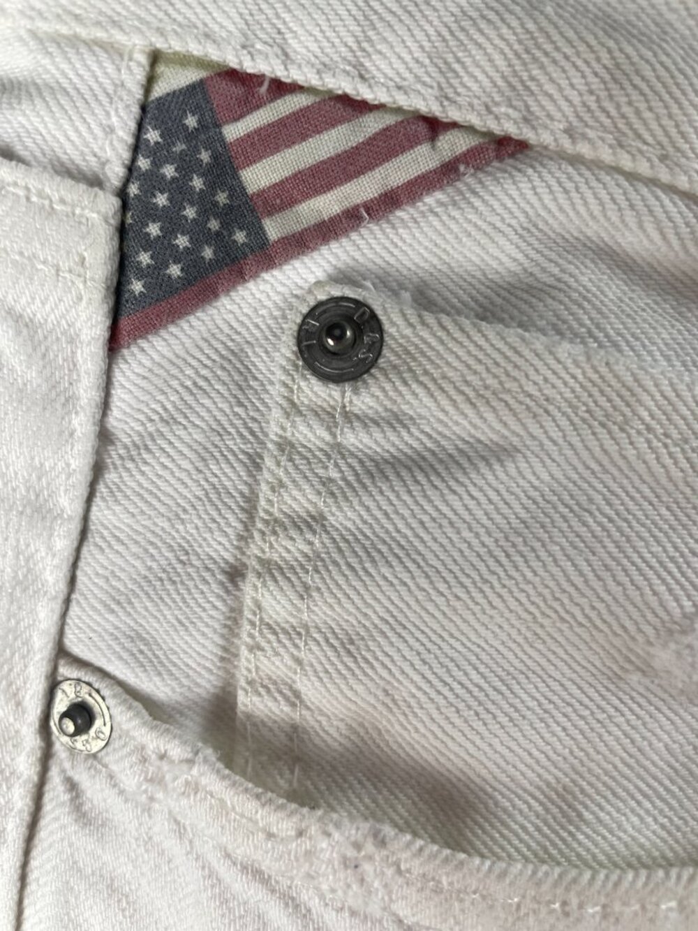Ralph Lauren Denim & Supply White Jeans Slim 34 Retro Distressed - Picture 4 of 6